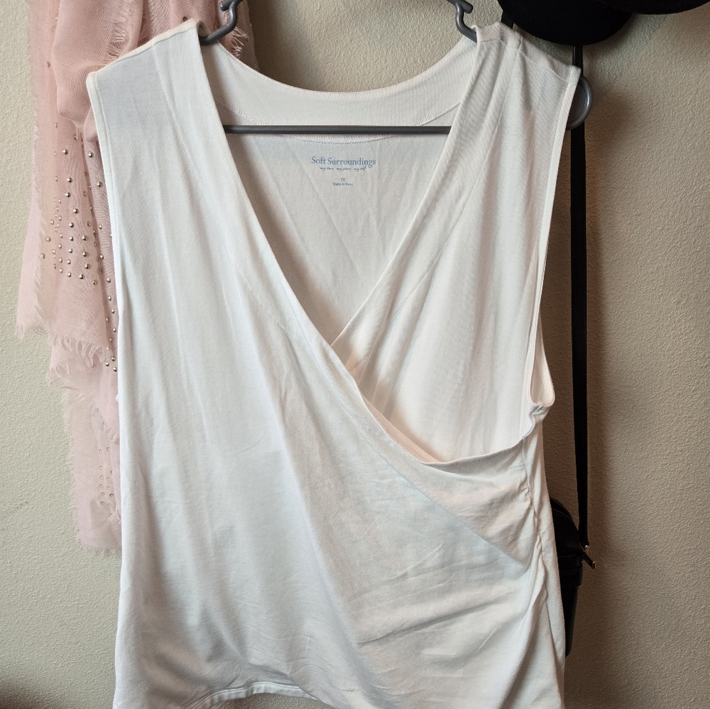 White crossover sleeveless top